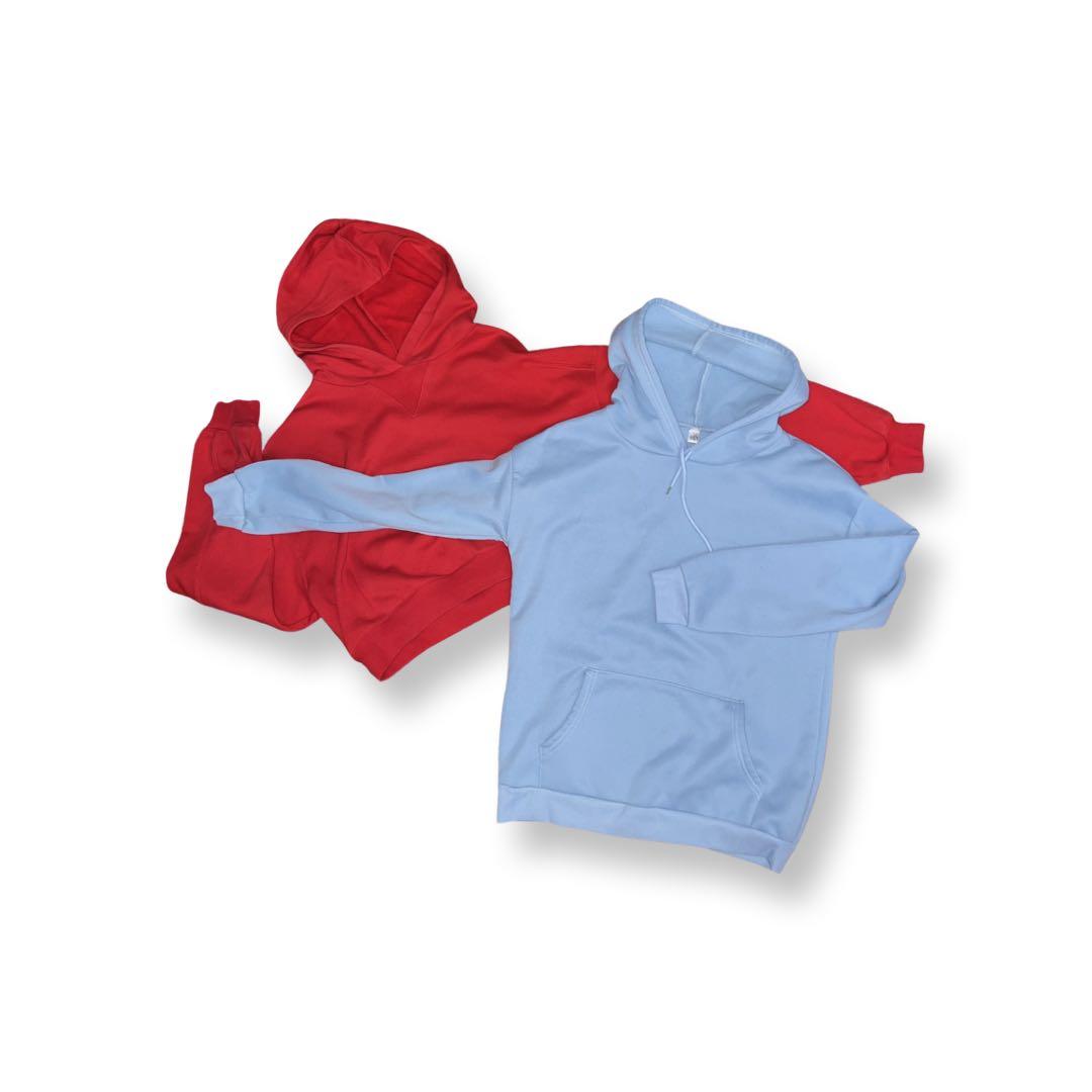 H M Red Cropped Hoodie Sky Blue Hoodie Women s Fashion Coats