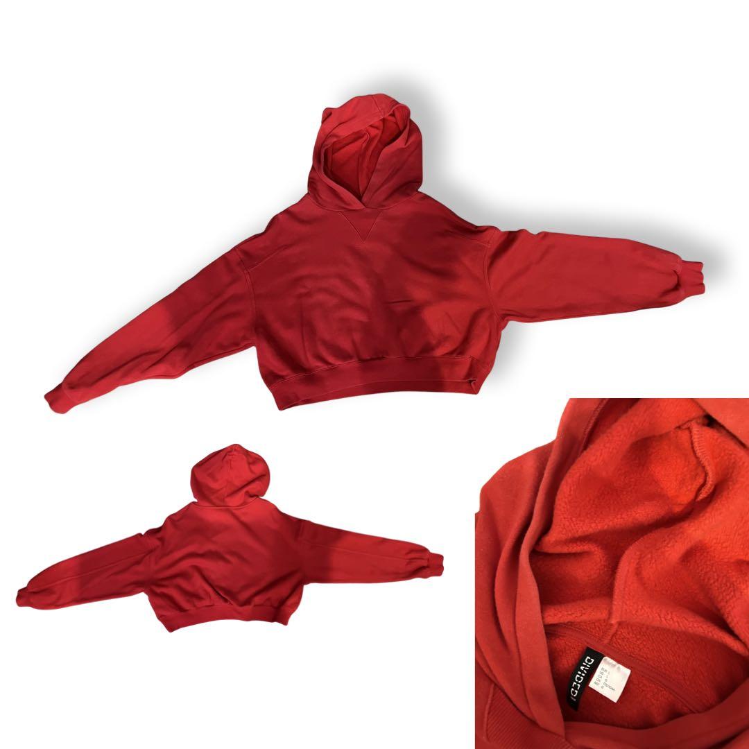 H M Red Cropped Hoodie Sky Blue Hoodie