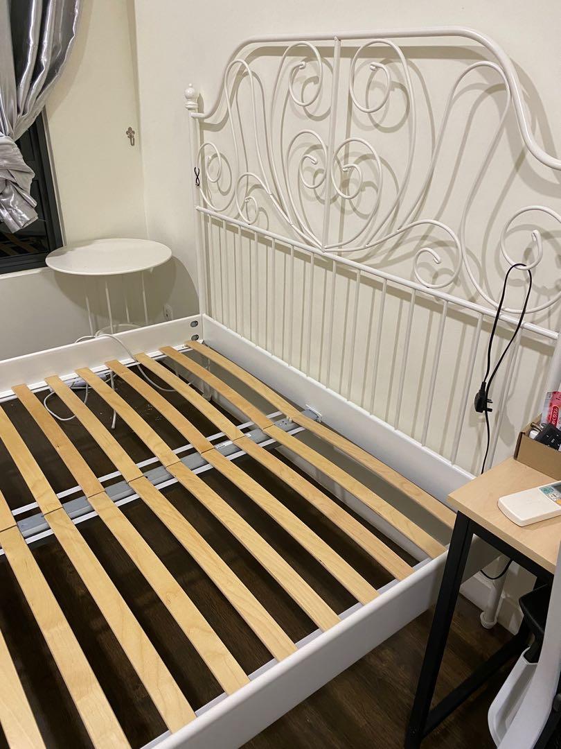 IKEA LEIRVIK queen size bed frame and slates, Furniture & Home Living
