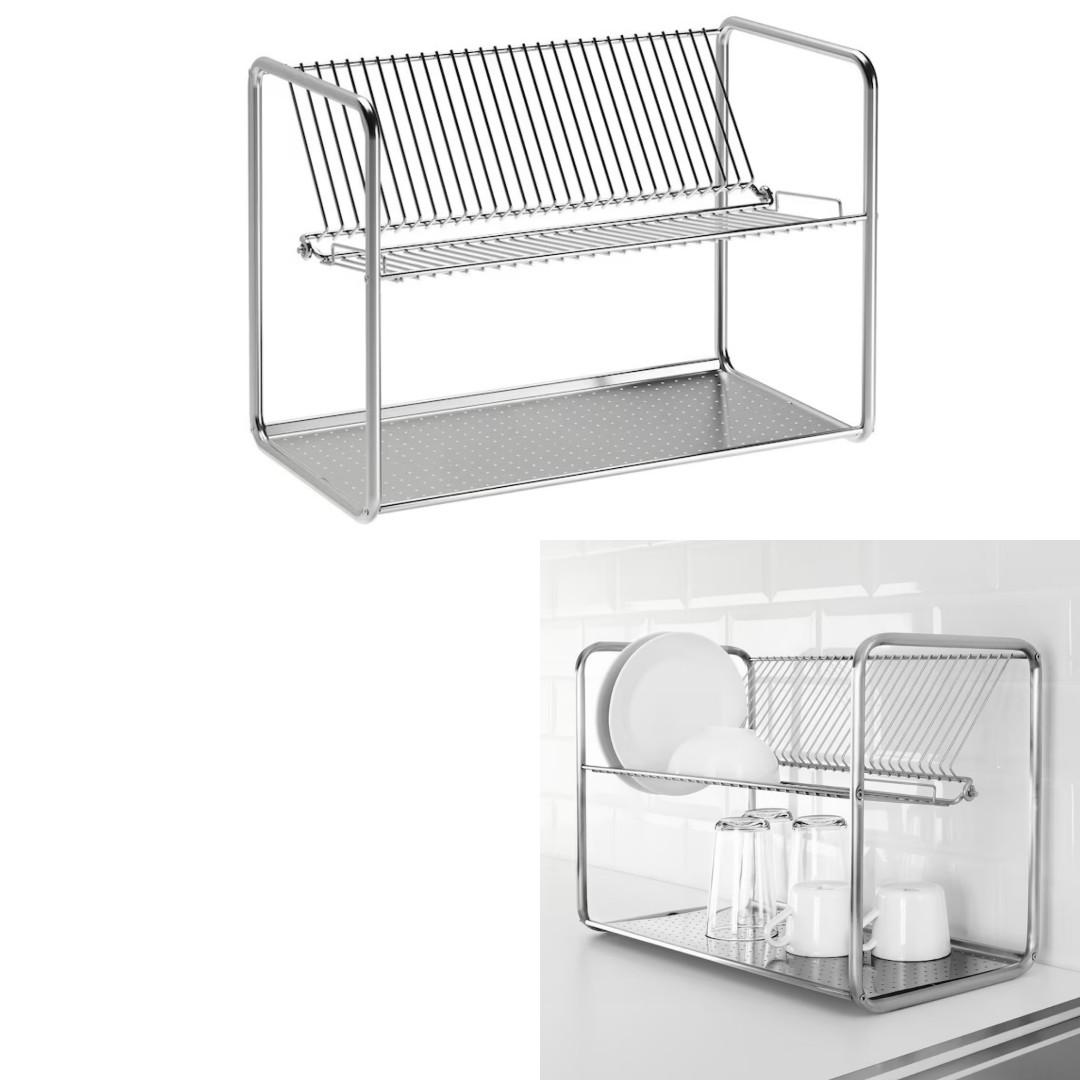 ORDNING Dish drainer, stainless steel - IKEA