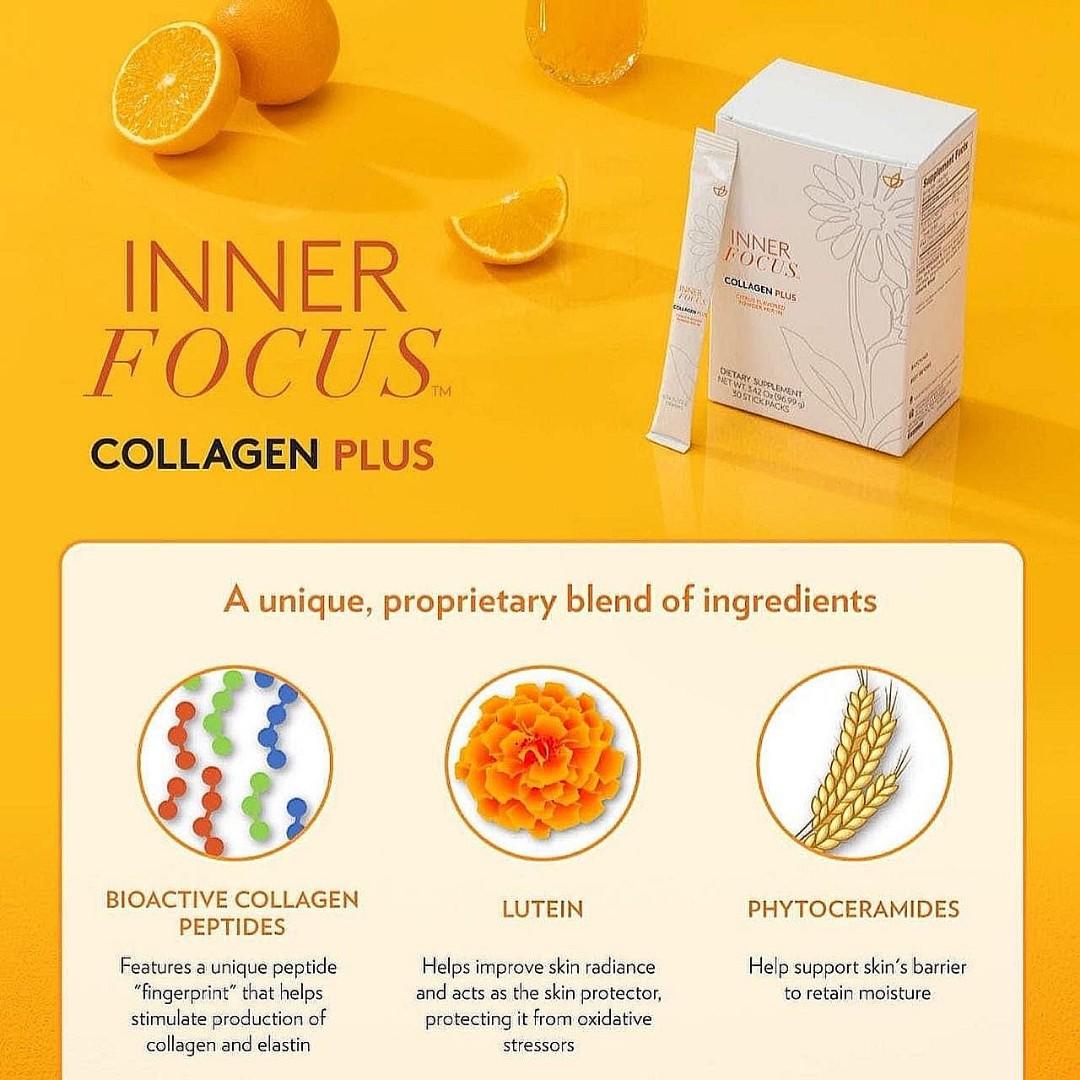 Inner Focus™ Botanical Beverage Mix Orange With Collagen Peptide, Health &  Nutrition, Health Supplements, Vitamins & Supplements On Carousell