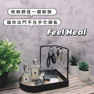 ［台灣現貨］北歐ins風 玄關鑰匙盤 鑰匙收納 洗手間收納架 桌面轉角收納盤 置物架 手飾架 掛鑰匙 鑰匙架 化粧品架