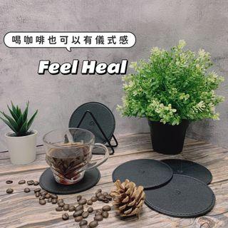 ［台灣現貨］北歐ins風 五入皮革加厚杯墊組 杯墊架 杯墊 隔熱墊 咖啡杯墊 香水墊 香氛墊 餐墊 餐盤墊 咖啡廳佈置