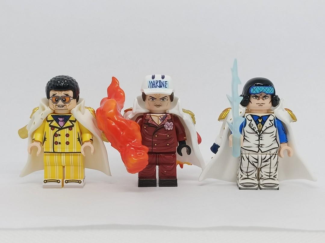 Lego Custom 全配第三方人仔樂宜樂海賊王海軍三大將黃猿赤犬青雉One 