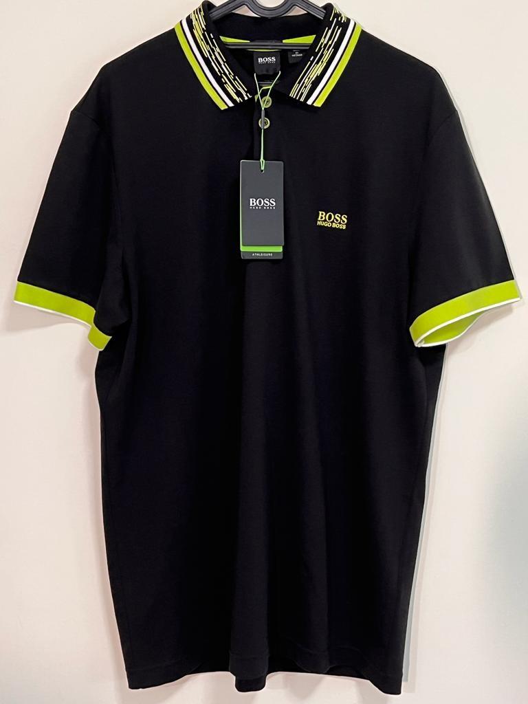 hugo boss polo black and gold