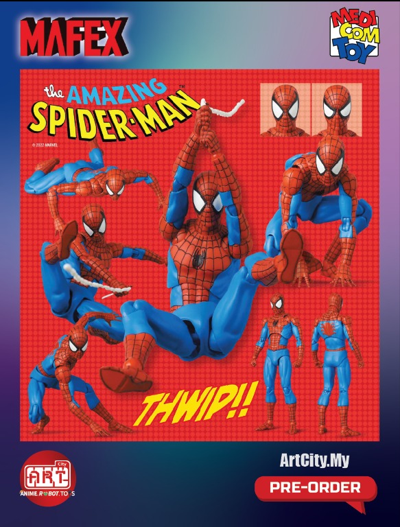 Mafex 185 - The Amazing SpiderMan - Classic Costume Ver - 1/12 Scale,  Hobbies & Toys, Toys & Games on Carousell