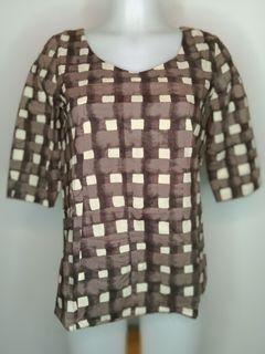 Marni back zip checkered blouse