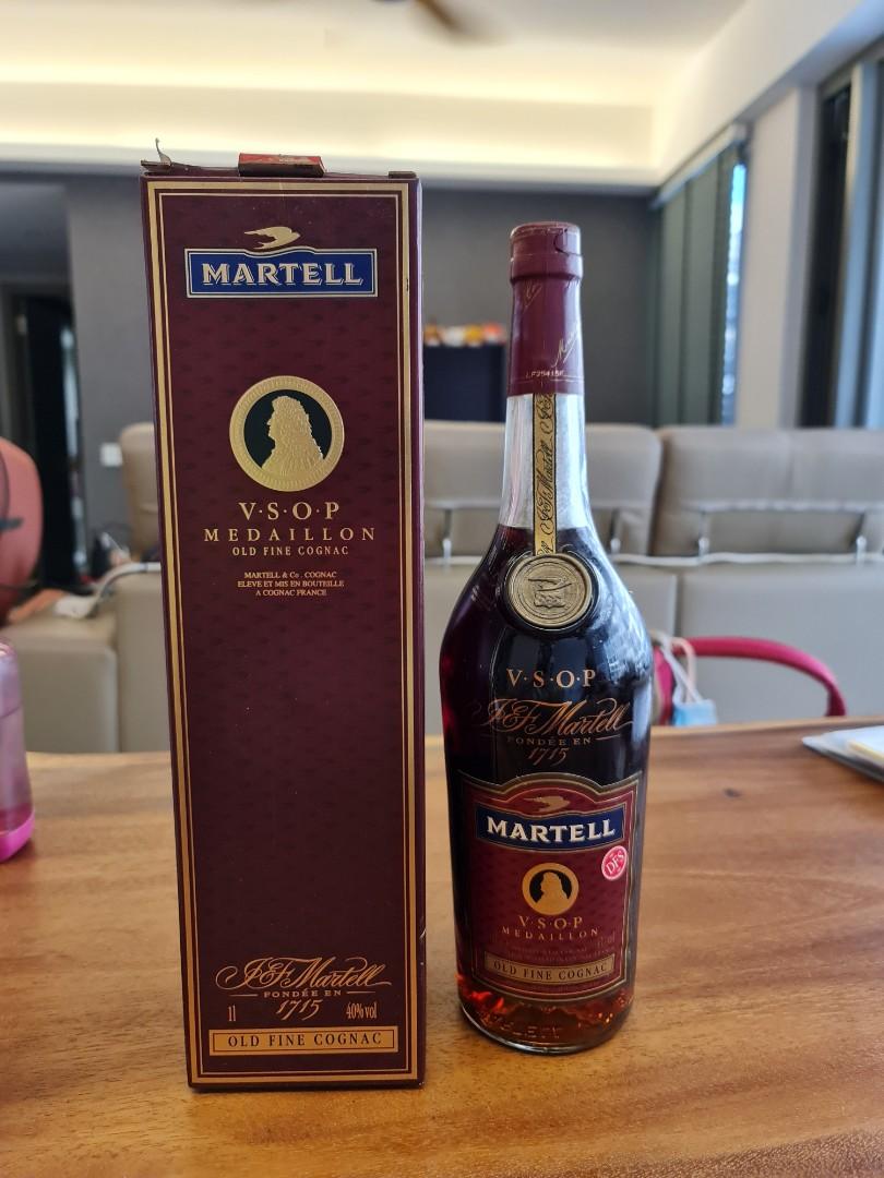 on　Alcoholic　Martell　Food　VSOP　Beverages　Medaillon　1L,　Drinks,　Carousell