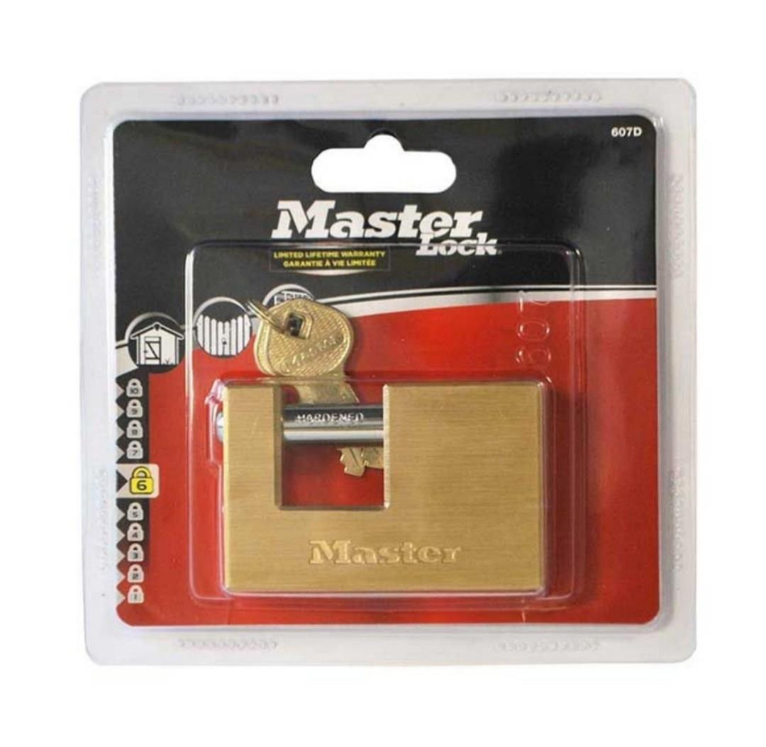 Master Lock Rectangular Body Brass Padlock 607-D (Category: Locks, Doors & Gates) located in Valenzuela. Submitted by maricrisjayme0821 (Listing ID 1168549138, Image 1). Description: Master Lock Solid Brass Body Padlock 76MM Product Features: - 76mm solid brass body padlock for strength, durability and resistance. - Hardened steel shackle for extra cut resistance. - 5-pin cylinder for maximum pick resistance. - Dual locking levers for added prote