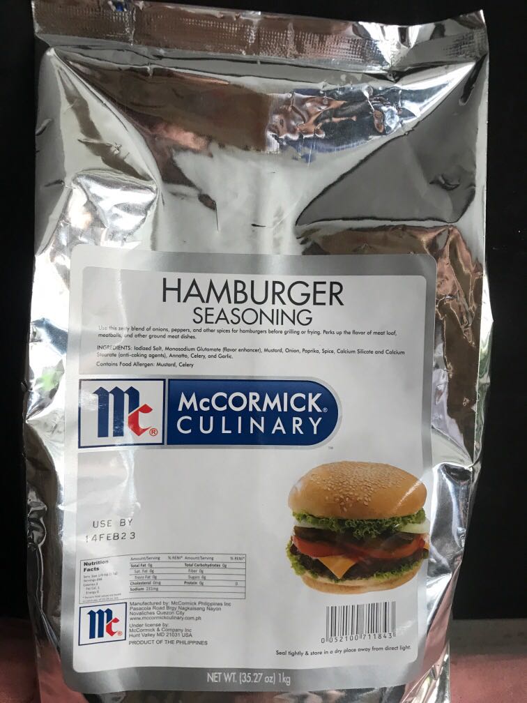 McCormick Hamburger Seasoning 1kg Foil Pack, Food & Drinks, Spice