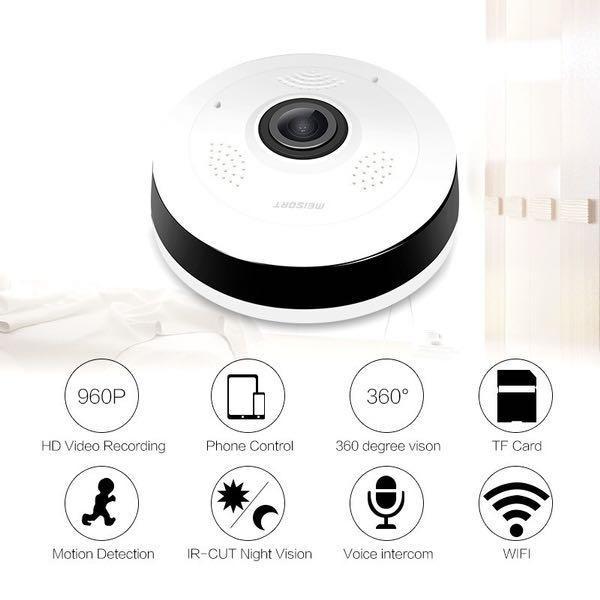 Meisort VR13 Wireless IP Camera 360 Security Camera Panoramic