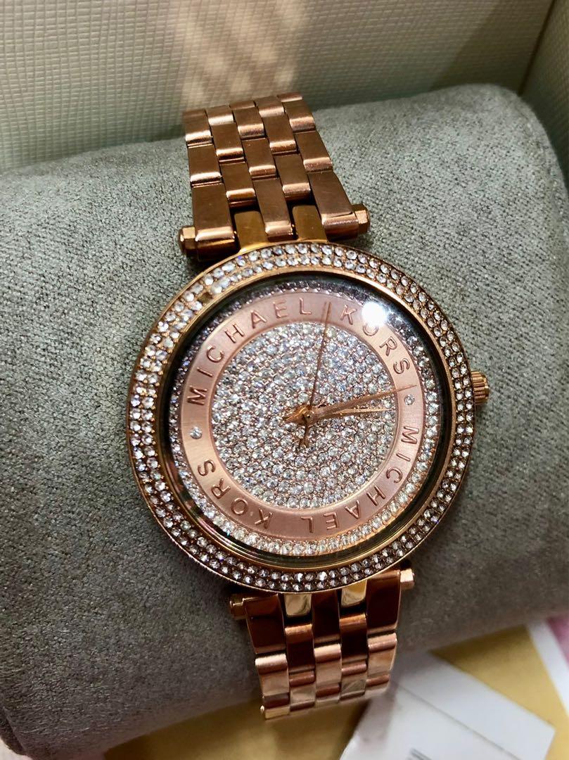 Michael Kors Mini Darci Rose Gold Crystal Pave Dial