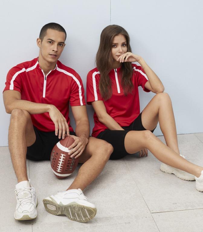 T shirt Microfiber Polo Mock Collar Men s Fashion Tops