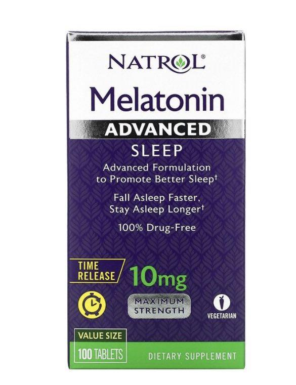 Natrol Melatonin Advanced Sleep 10mg timed release 100 tablets expiry date 10/2024, 健康及營養食用品, 健康
