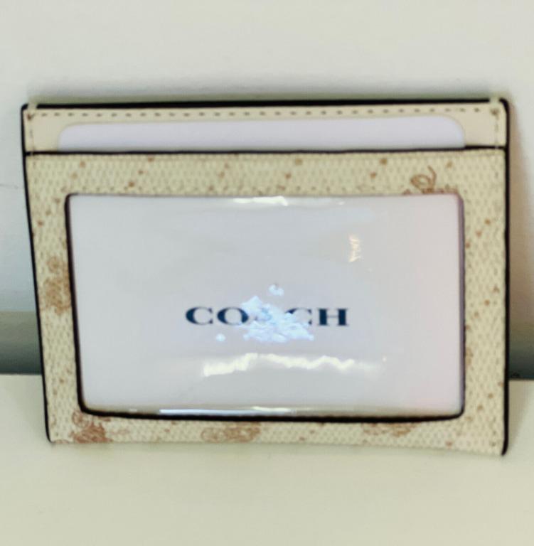 Coach Slim ID Card Case Credit Card Holder Horse And Carriage Dot Print  Wallet