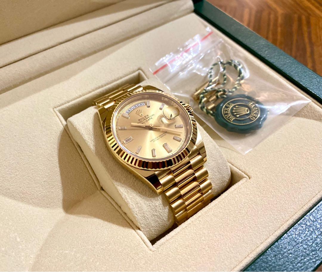 Rolex yellow gold president hot sale day date 40 diamonds