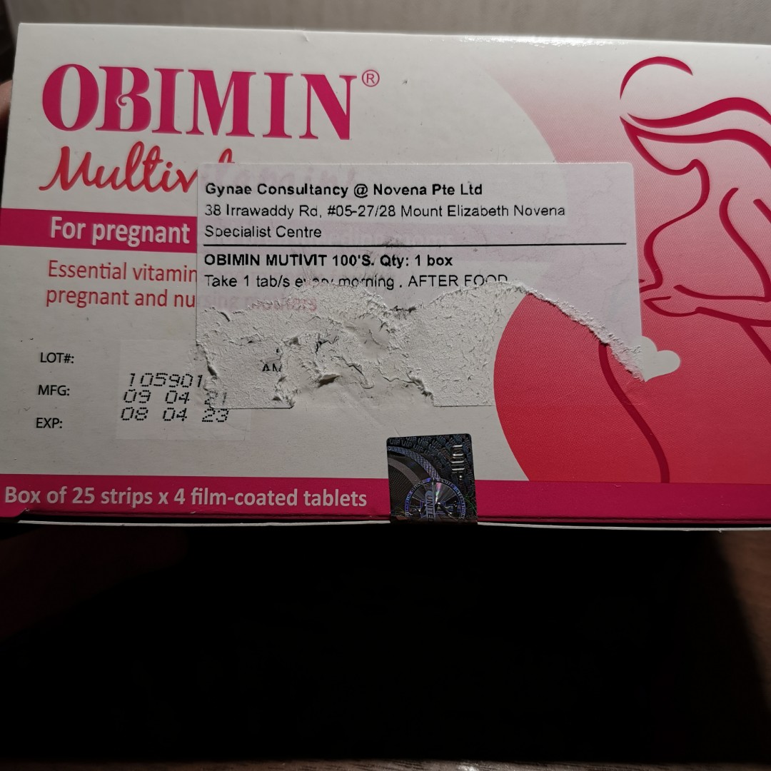 100 Tablets Obimin Multivitamins For Pregnant and Breastfeeding Mom