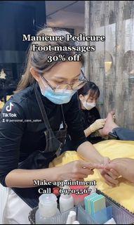 Pedicure manicure foot spa & massages