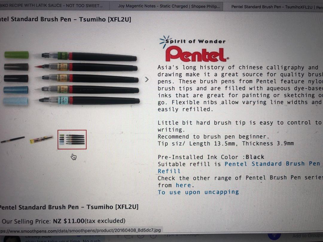  Pentel Fude Brush Pen, Tsumiho (XFL2U) : Artists Pens
