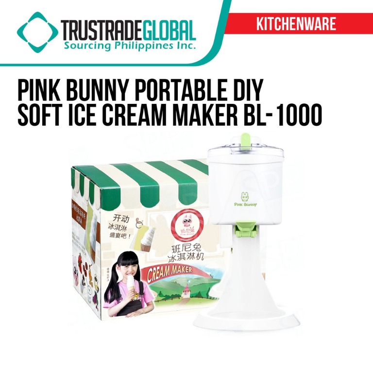 Pink Bunny Portable DIY Soft Ice Cream Maker BL 1000 Food