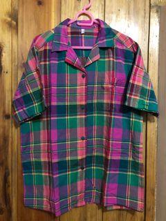Vintage Jewel Tone Plaid Button Down