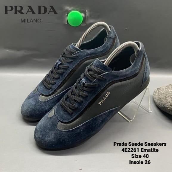 prada suede sneakers