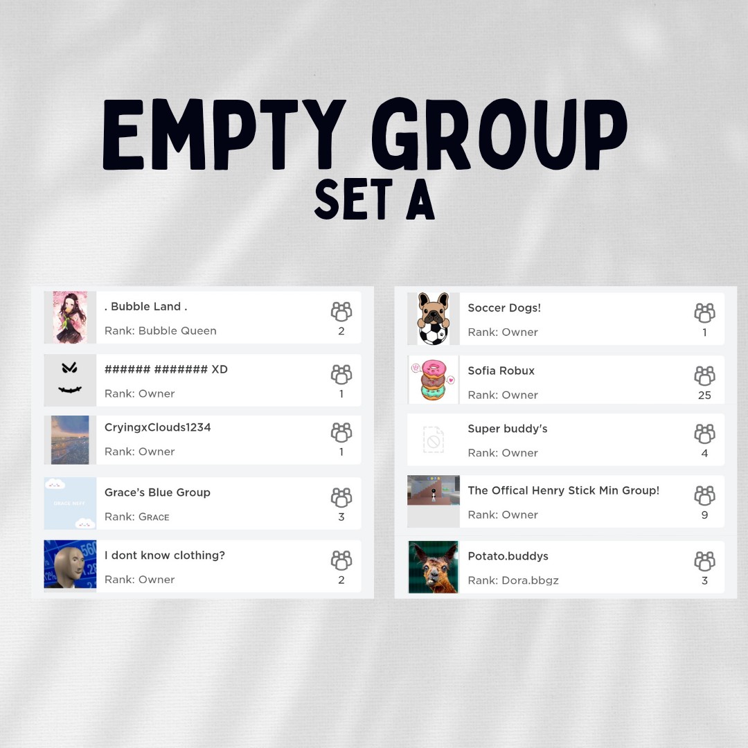 ROBLOX GROUPS (EMPTY/ W SHIRT/ W ROLES/ W FUNDS), Video Gaming, Gaming