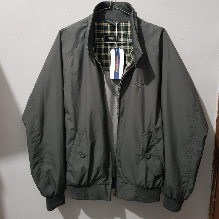 Screamous Jacket Harrington CLETO DAMON GREY, Fesyen Pria, Pakaian