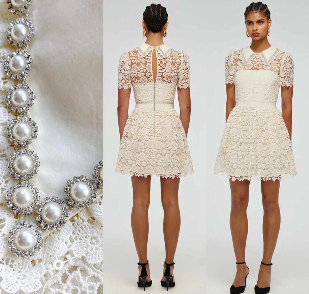 Self portrait guipure mini dress clearance