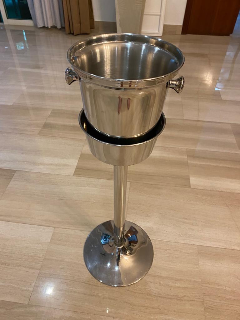 Stainless steel wine chiller with stand, Furniture & Home Living