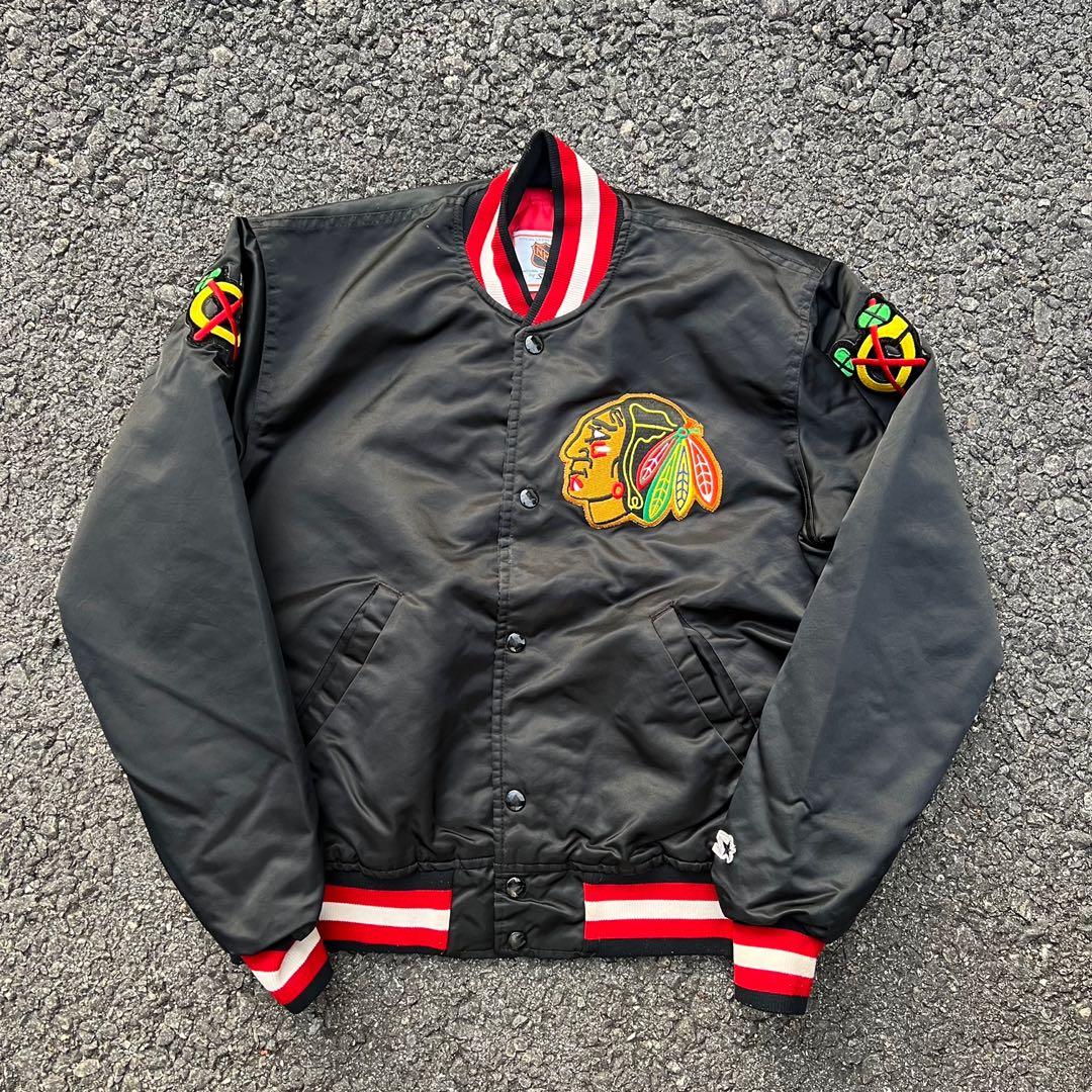 Starter Bomber Chicago Blackhawks 80’s Satin Jacket (Varsity), Men's Fashion, Coats, Jackets and
