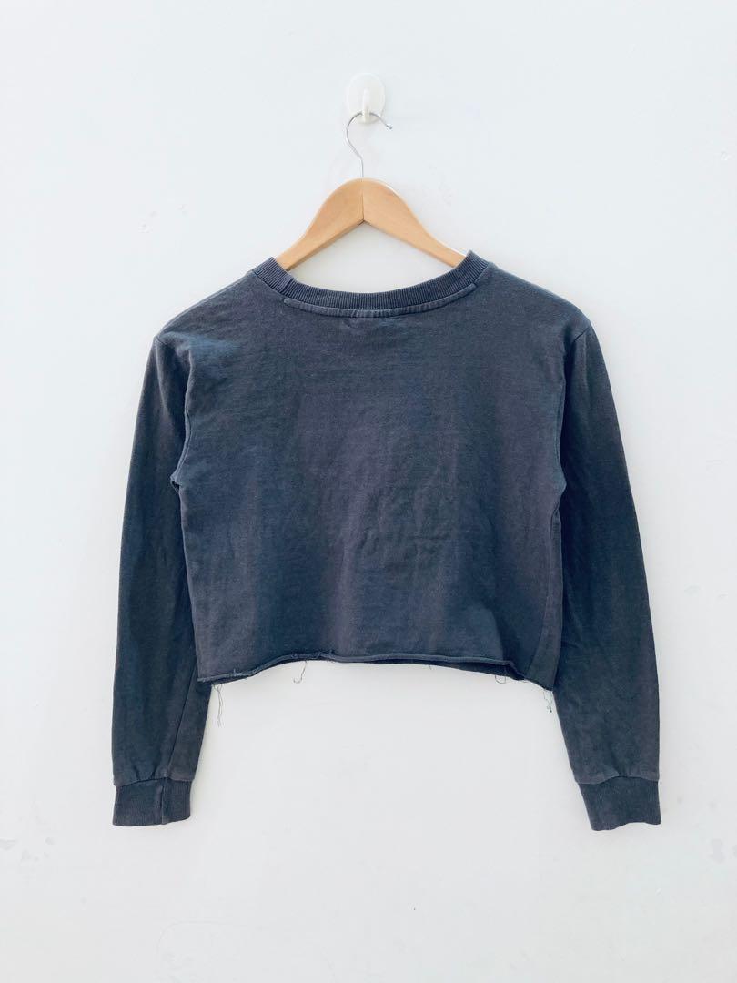 Sweater Crop Top Sequin Long Sleeve 