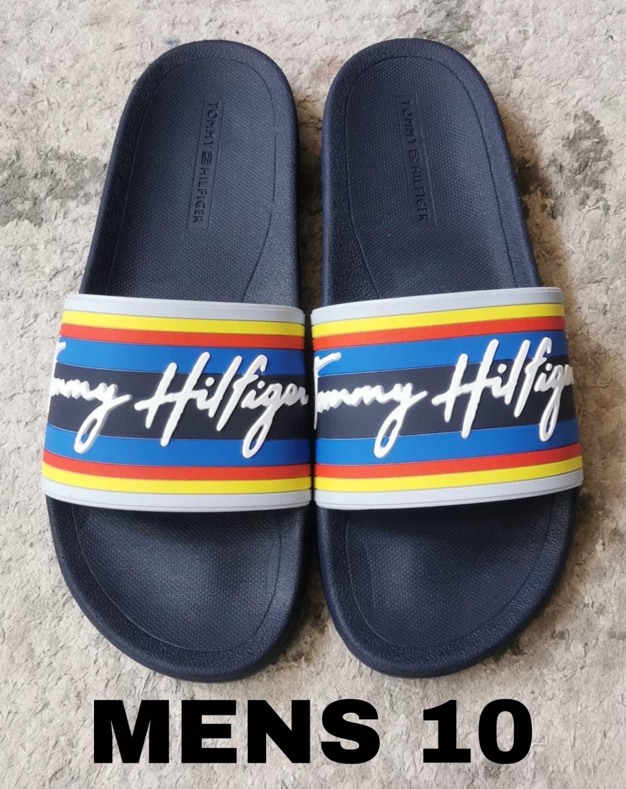 TOMMY HILFIGER MENS SLIDES SIZE 10, Men's Fashion, Footwear, Slippers