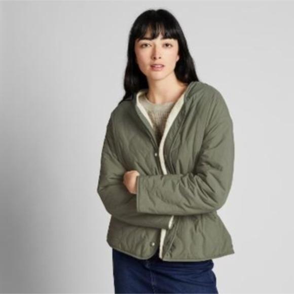 Uniqlo pile lined fleece quilted reversible jacket sales