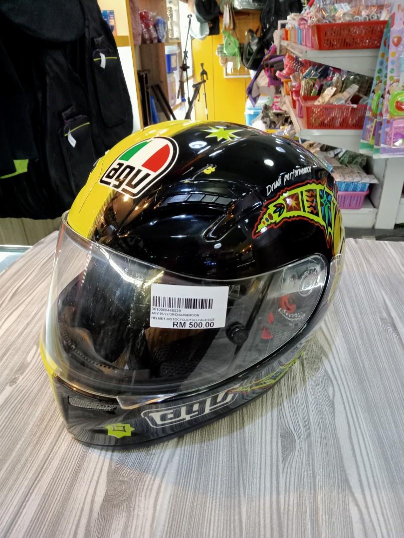 Used AGV Grid Sun Moon Motorbike Helmet Fullface Size L 59 60