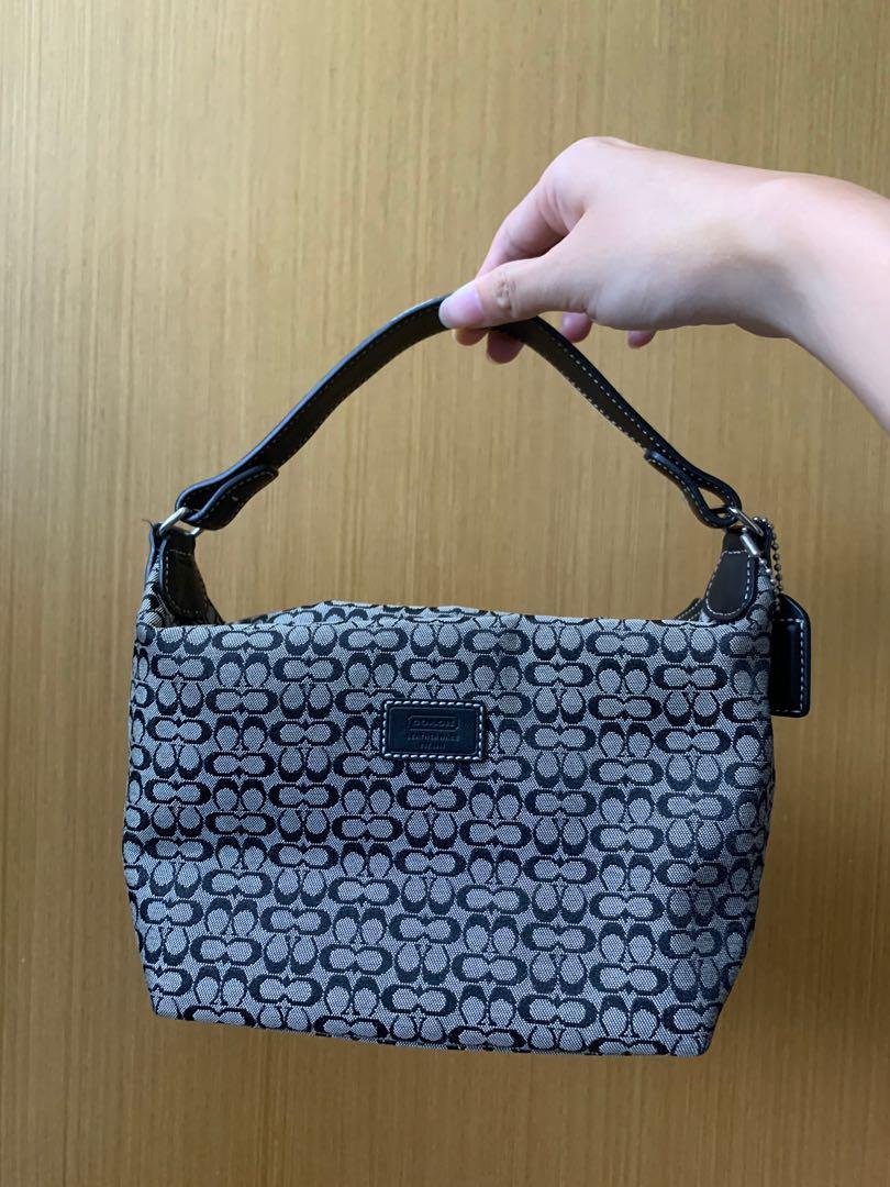 Coach purse grey with black shop c