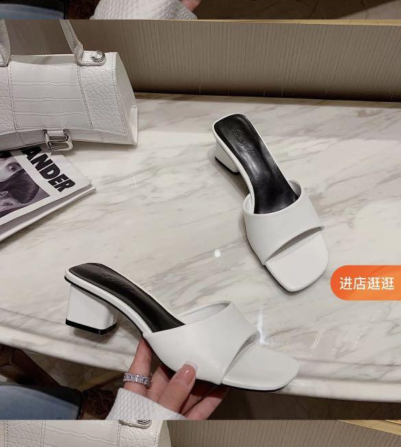White block mules sales