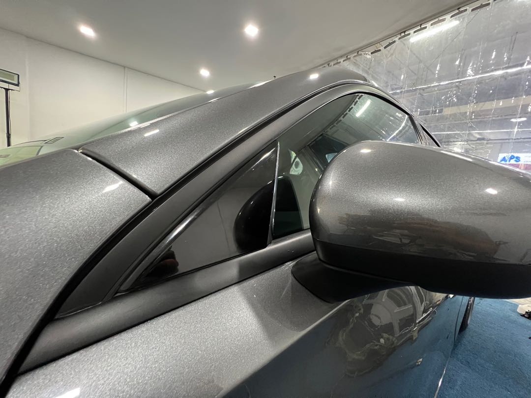 Window trim vinyl wrap dechrome matte black, Car Accessories, Car