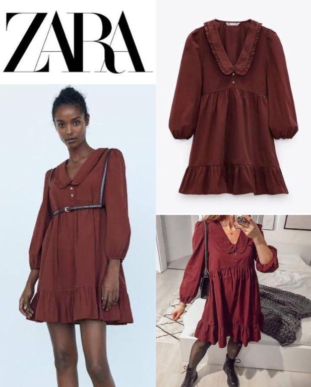 Zara babydoll dress with rhinestone buttons, Women's Fashion, Dresses