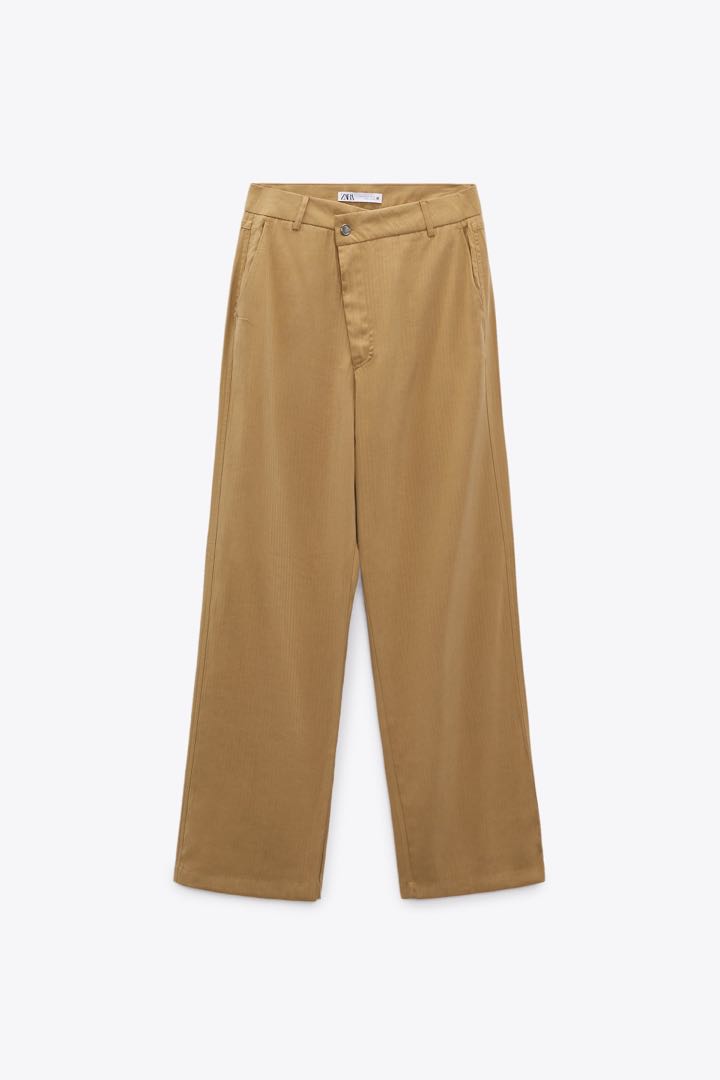 Zara flowy wide leg pants, Fesyen 