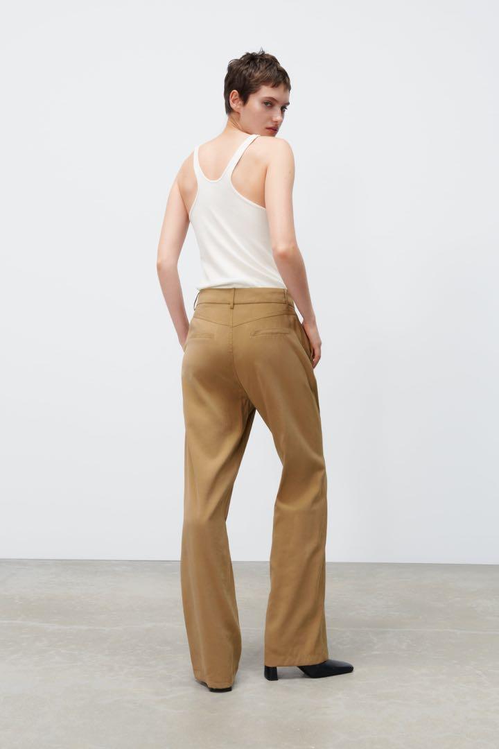 Zara flowy wide leg pants, Fesyen 