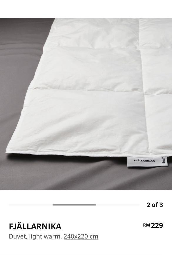 100 Original Ikea FJALLARNIKA Duvet 240 X 220cm, Furniture & Home