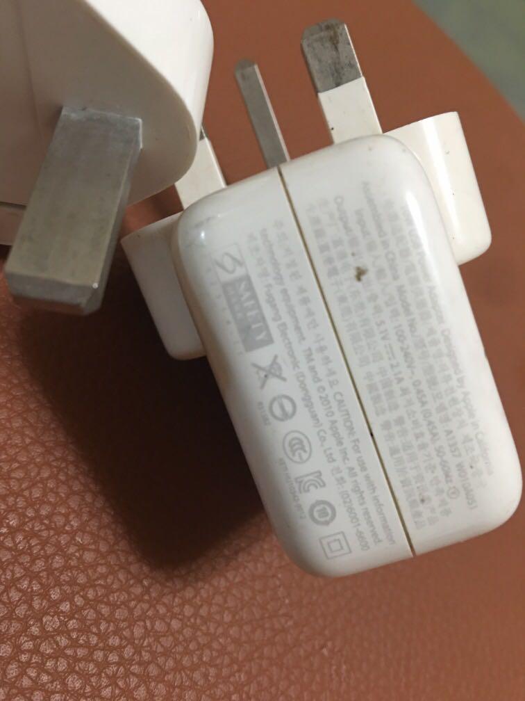 AC apple charger adaptor 2 pc (Category: Chargers & Cables) located in Pasig City. Submitted by marcspade (Listing ID 1168623246, Image 3). Description: A1357 model Authentic 2 pcs.