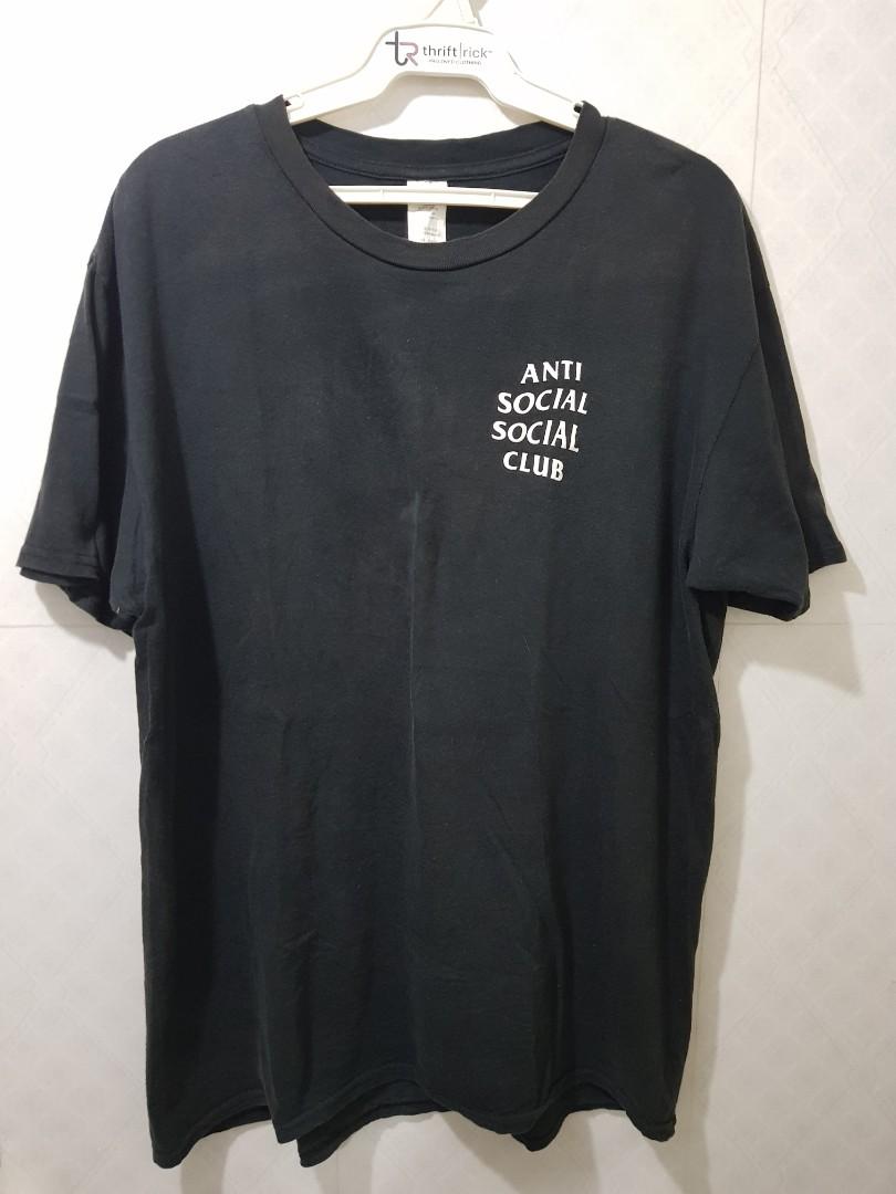 ANTI SOCIAL SOCIAL CLUB BLACK TSHIRT (Category: Tshirts & Polo Shirts ) located in Indang. Submitted by thriftrick (Listing ID 1168794739, Image 2). Description: Size: XL on tag Dimes: 22W × 30L Condition: Very good Color Rate: 8.5/10 Issue: white spots parang batik batik I dont know if removable; needs wash Mode of Payment: Gcash Payment first policy Shipping: Shopee checkout ( preferred by the seller ) Price: Php 450 + sf PLS. READ THIS 1. Paym
