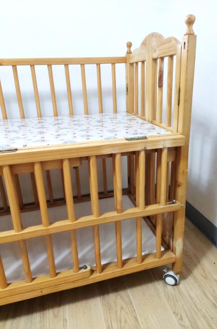 Imported Baby Wooden Drop Side Crib, Babies & Kids, Baby Nursery & Kids Furniture, Cots & Cribs