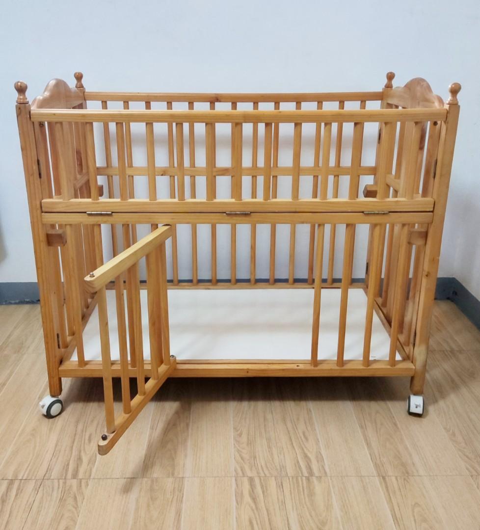 Imported Baby Wooden Drop Side Crib, Babies & Kids, Baby Nursery & Kids Furniture, Cots & Cribs
