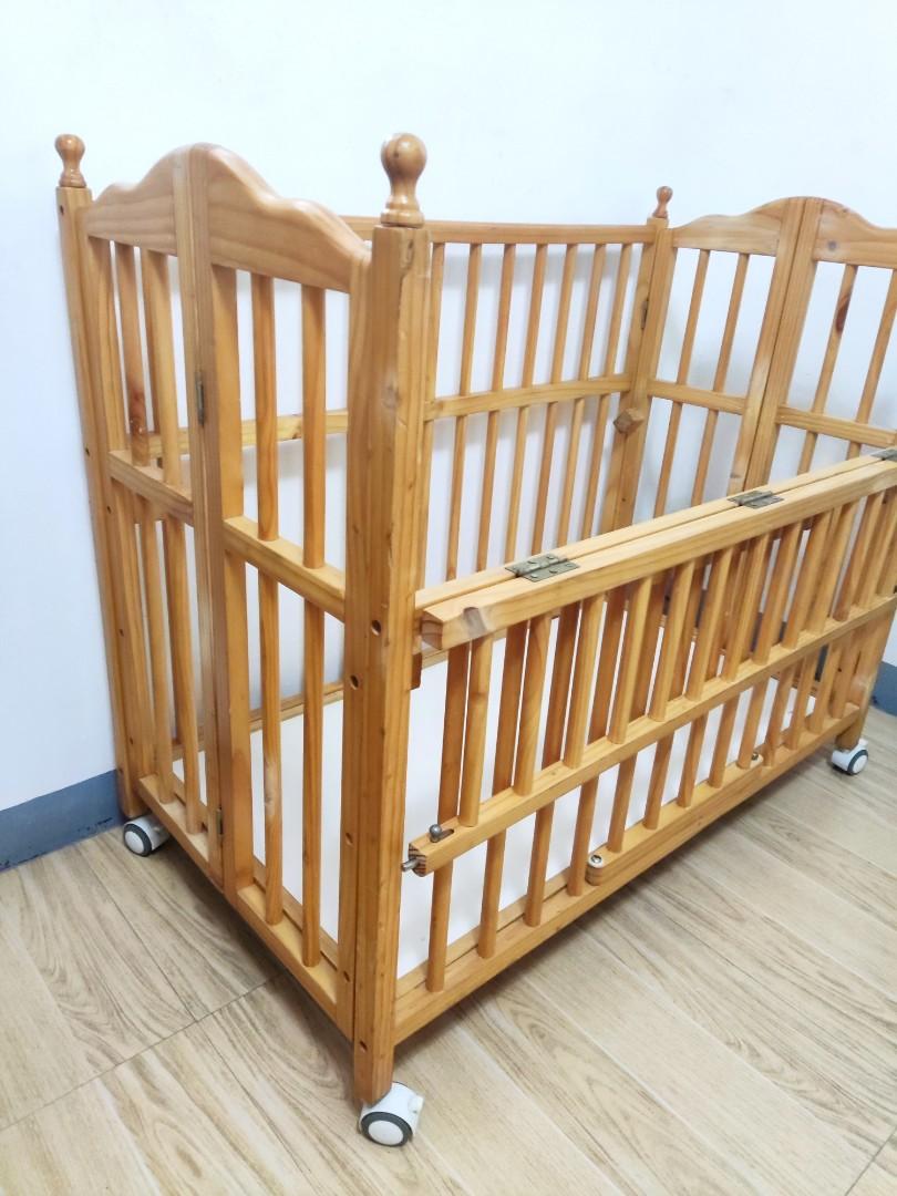 Imported Baby Wooden Drop Side Crib, Babies & Kids, Baby Nursery & Kids Furniture, Cots & Cribs