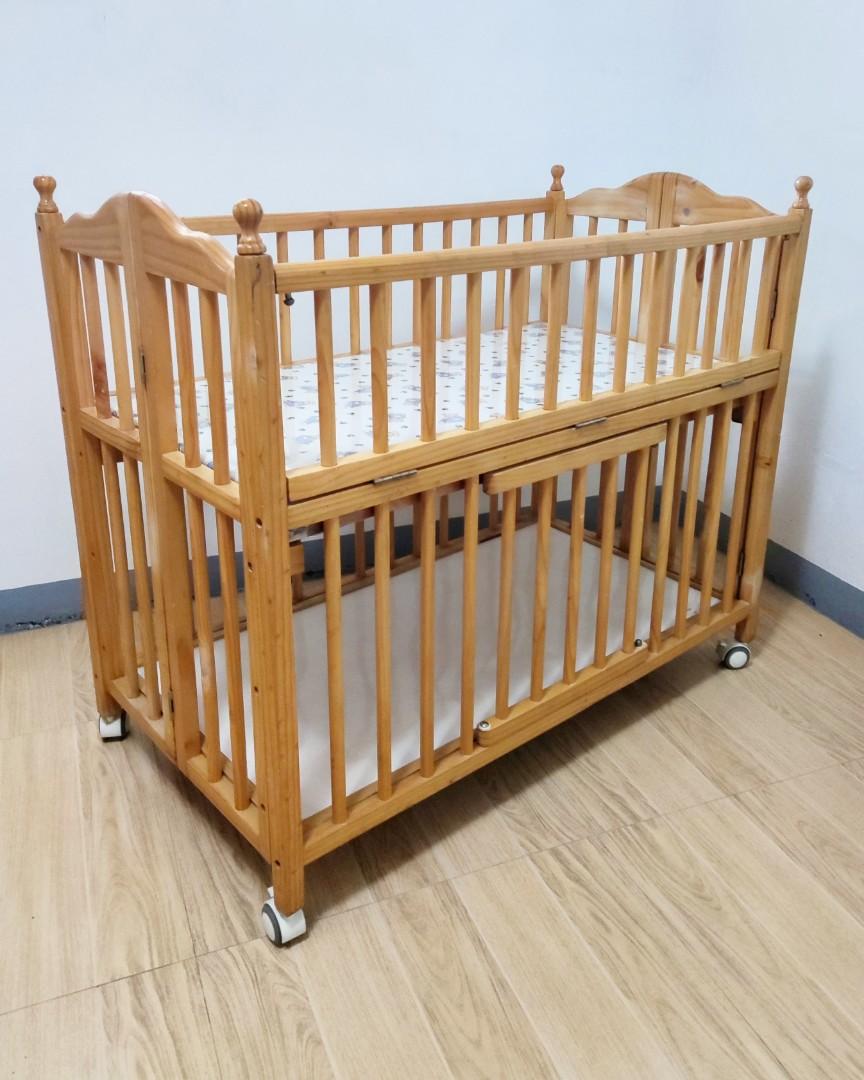 Imported Baby Wooden Drop Side Crib, Babies & Kids, Baby Nursery & Kids Furniture, Cots & Cribs
