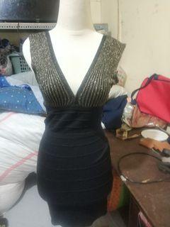 Black gold bodycon fit body thickknitt dress ld free ikutin badan karna rajut lembut super tuebel