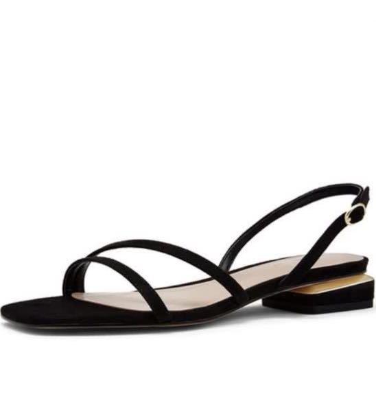 womens black strappy sandals low heel